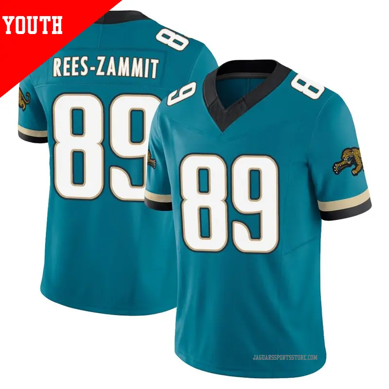 Youth ＃89 Louis Rees-Zammit Jacksonville Jaguars Limited Teal Prowler Throwback Vapor F.U.S.E. Jersey